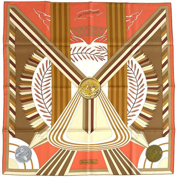 HERMES Orange Silk Scarf - Picture 1 of 7